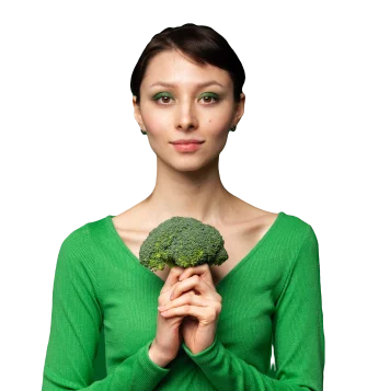 girl with broccoli